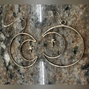 Handmade Gold Crescent Moon Earrings